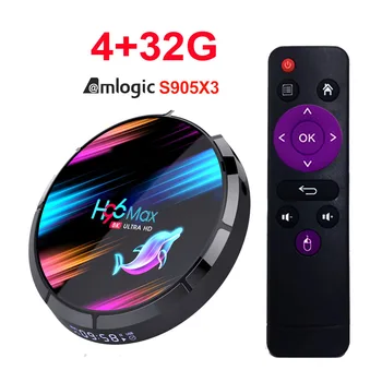 Amlogic TV Box Android 9,0 H96 MAX X3 4 ГБ 128 ГБ 64 ГБ 32 ГБ S905X3 Поддержка 5G Wifi 1080p 4K 60fps Google Player Youtube 8K H96MAX