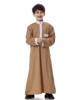 Рамадан Мусульманские Дети Абая Джубба Тобе Мальчик Длинное Платье Кафтан Детский Исламский Халат Дубай Арабский Кафтан Саудовская Аравия Богослужение