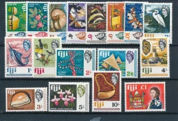 17 ШТ., Почтовая марка Фиджи, 1968, Shell & Queen, Настоящие оригинальные марки для коллекции, MNH