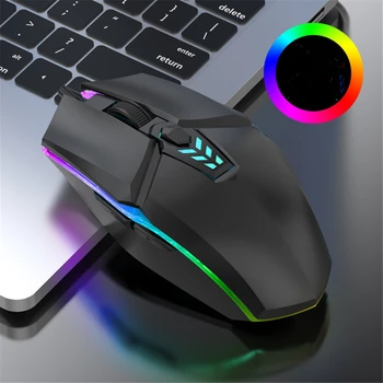 Проводная игровая мышь 1600 точек На дюйм, Оптическая 6-кнопочная USB-мышь С RGB подсветкой, мыши с отключением звука Для настольного ноутбука, Компьютерная мышь для геймеров