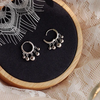 Silvology Серьги-кольца с кисточками из стерлингового серебра 925 пробы, серьги-кольца в Японском стиле Мори, Темпераментные серьги для женщин, фестивальные украшения