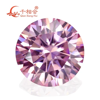 0,1-6-каратный красно-розовый цвет круглой формы бриллиантовой огранки vvs муассанит россыпью драгоценных камней от qianxianghui