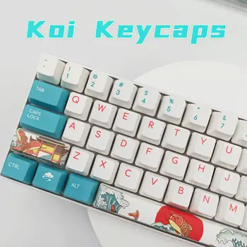 Koi Keycap 104-клавиши XDA Profile PBT Сублимационные OEM Kepcaps Для механической клавиатуры GK61 RK61 87 104