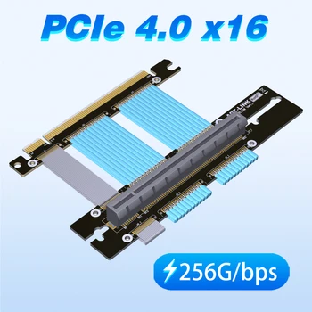 PCI-E 4.0 x16 90-градусный вертикальный удлинитель под прямым углом PCIe 4.0 видеокарты GPU Вертикальный кабель Riser Gen 4.0 GTX3080ti