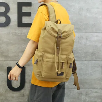 Ретро Мужской рюкзак, холщовый багаж для хранения, мужской рюкзак для старшеклассников, школьный рюкзак Большой емкости для отдыха на открытом воздухе, дорожная сумка