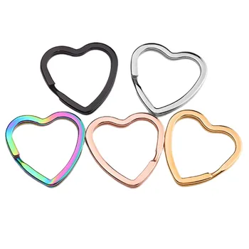 WZNB 3 шт. сердечки из нержавеющей стали открытое кольцо для ключей для изготовления ювелирных изделий DIY брелок соединитель аксессуары Поставки DIY Материал