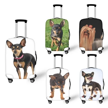 Пылезащитный чехол для багажа с принтом Кавайной собаки, Складной защитный чехол для чемодана, чехол для багажника тележки 18 