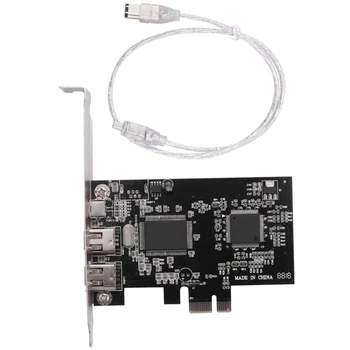 Плата PCIe Firewire для Windows 10, контроллер PCI Express стандарта IEEE 1394 (3 x 6 Pin), Адаптер Firewire 800