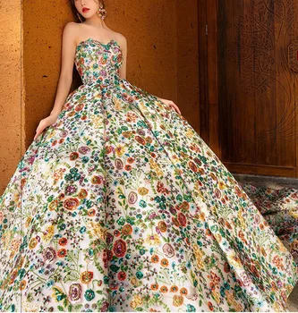 Роскошные Арабские Свадебные Платья Aso Ebi, Новые Свадебные Платья Без Бретелек с Кружевной Цветочной 3D Вышивкой, Свадебное Платье На Заказ, Vestidos De Novia