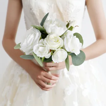 Новая свадебная невеста с цветами В руках, лучшая подруга невесты с цветами DD10104