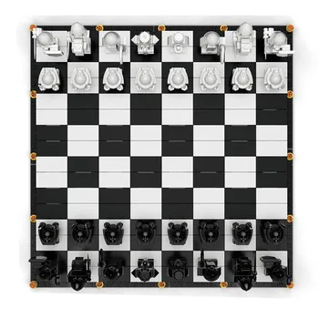 Фильм новый 76392 Шахматы Ведьмака Финальный вызов 876 шт., интерактивная игра, строительные блоки, Рыцарские Шахматы, Рождественский подарок на день рождения