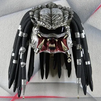 Латексная маска инопланетного хищника из фильма ужасов, Косплей, страшный монстр, шлем на все лицо, костюм триллера, реквизит для маскарада на Хэллоуин