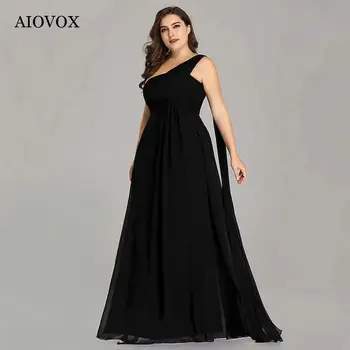 Простое шифоновое платье большого размера AIOVOX, минималистичное платье подружки Невесты трапециевидной формы без рукавов длиной до пола, праздничное платье
