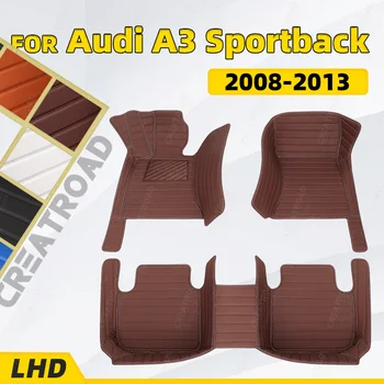 Автомобильные коврики на заказ для AUDI A3 8P sportback 2008 2009 2010 2012 2013, автомобильные накладки для ног, автомобильный ковер