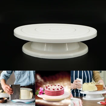 Подставка для поворотного стола для торта Аксессуары для украшения торта DIY Плесень Кухонные инструменты для выпечки Вращающаяся устойчивая противоскользящая Круглая форма для торта