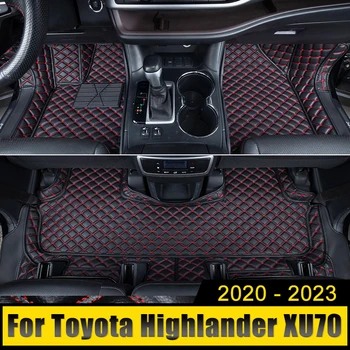 Автомобильный Коврик Из Искусственной Кожи, Внутренние Ковры, Подставка Для Ног, Аксессуары Для Toyota Highlander XU70 2020 2021 2022 2023 Hybrid