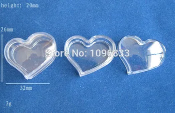 3 г Баночка в форме сердца, прозрачная пластиковая упаковочная баночка, пластиковая баночка для крема, косметичка, флаконы для образцов, косметическая баночка, 100 шт./лот