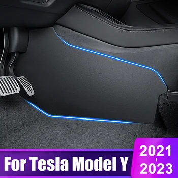 Для Tesla Model Y 2021 2022 2023 2024 Автомобильный Центральный пульт Боковая защитная накладка для ног Защитная накладка для ног Аксессуары для интерьера Отделка