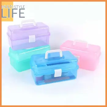 Многофункциональная коробка для хранения аксессуаров для дома, прозрачный пластиковый пылезащитный контейнер для ювелирных изделий, Прозрачный складной пластик