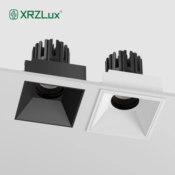 XRZLux Встраиваемый светодиодный светильник с Узкой Каймой, Антибликовый 8 Вт, 10 Вт, 15 Вт, COB Потолочный Прожектор AC110V-220V, Встраиваемое Освещение