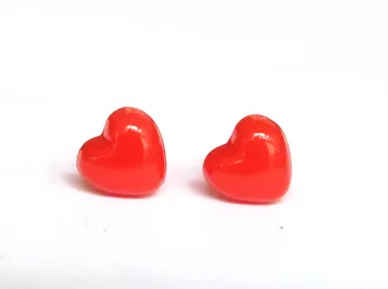 10 мм Пластиковые защитные игрушечные носы в форме красного Сердца и шайба для кукольных поделок