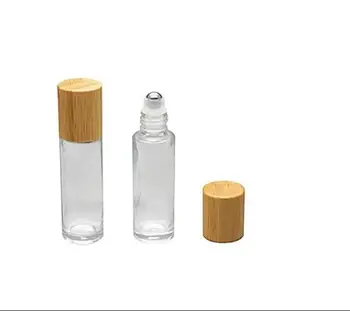 Косметическая упаковка эфирного масла Doterra, крем для глаз, 10 мл, прозрачный круглый стеклянный флакон с бамбуковой крышкой для эфирного масла духов