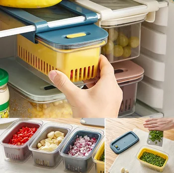 Бытовой многофункциональный ящик, Ящик для хранения Холодильника, Ящик для хранения, Овощной фильтр, Коробка для консервирования продуктов