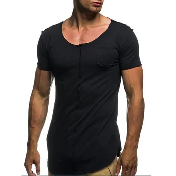 № 2 A1447, летние новые мужские футболки, однотонные, тонкие, трендовые, повседневные, с короткими рукавами