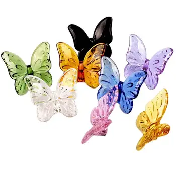 Натуральный Кристалл Ручной работы, цветной кусочек хрусталя, бабочка для украшения дома и подарка
