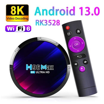 H96 Max X4 Smart TV Box Android 13 S905 X4 H96Max TV Box Android 13,0 4 ГБ 32 ГБ 64 ГБ 8K AV1 2,4 ГГц 5 ГГц Wifi 2023 Новый