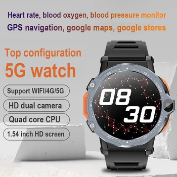 Четырехъядерные Смарт-часы Для мужчин, Поддержка 4G 5G WiFi, частота сердечных сокращений, HD-камера, GPS-навигация, магазины Google, Мультиспортивный режим, Умные часы Для женщин