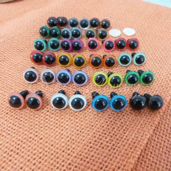 200 шт., ручная работа, 12 мм, круглые безопасные пластиковые игрушечные глазки с шайбой, цвет выбирается случайным образом /#dt