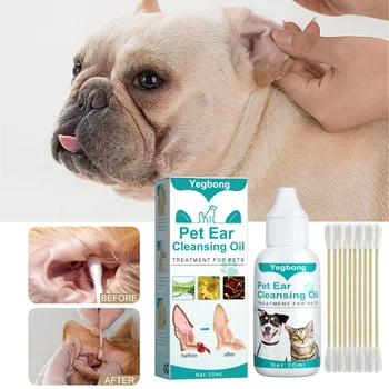 Средство для чистки ушей собак и кошек, масло для чистки ушей домашних животных, средство для чистки ушей собак и кошек Эффективно очищает, предотвращает зуд и