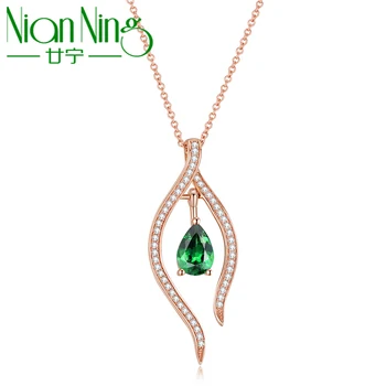 Ожерелья из настоящего золота NianNing 9K для Женщин 2022, Новое ожерелье из настоящего Розового золота AU375, ювелирные украшения 9K006 (Кулон + цепочка: 2,38 г)