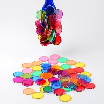 Обучающая игрушка для раннего обучения, магнитная палочка, набор жезлов с прозрачными цветными счетными чипами с металлической петлей