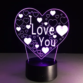 Любовный романтический орнамент для комнаты, светодиодный ночник, фигурка, беспроводной динамик, 7 цветов, регулируемые подарки для влюбленных