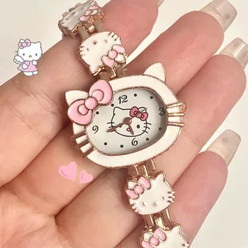 HelloKittys Часы Kawaii Sanrio Креативные сладкие часы Японский мультфильм Милые аниме Аксессуары Подарок для девочек