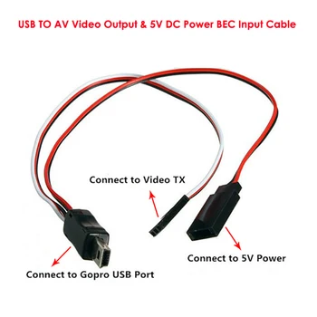 2 шт. Видеовыход USB-AV и входной кабель питания BEC 5 В постоянного тока для FPV Gopro Hero 3