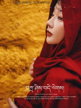 Зимний женский шарф Винно-красного Цвета, Универсальный Корейский стиль, Модный Пурпурно-красный Шарф-шаль, Шарф двойного назначения, Толстый теплый Чистый