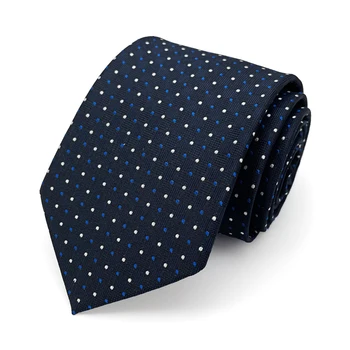 Роскошный галстук в темно-синюю клетку 7 см в горошек для Мужчин, высококачественный бренд Desiger, модный Официальный деловой галстук, мужской подарок с коробкой