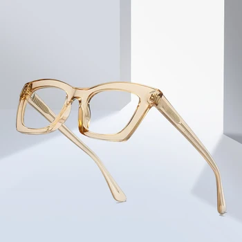 Очки BANMAR с защитой от синего света Для мужчин и женщин, имитирующие индивидуальность пластины с плоскими линзами, цветные компьютерные очки в квадратной оправе