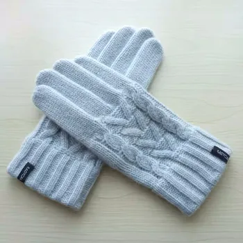 Зимние перчатки для женщин, толстые теплые шерстяные вязаные перчатки, женские уличные модные варежки, теплые перчатки для вождения, Бесплатная доставка