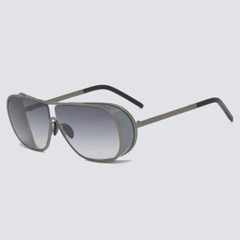 Высококачественные персонализированные модные овальные очки из чистого титана для мужчин, дизайнерский бренд UV400, женские солнцезащитные очки ручной работы на открытом воздухе