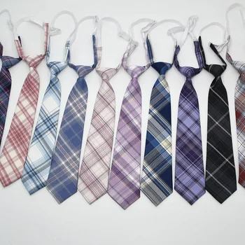 Ленивые галстуки JK Для Женщин, Клетчатый галстук для девочек, Японский стиль для униформы Jk, Милый галстук, клетчатая униформа, школьные аксессуары