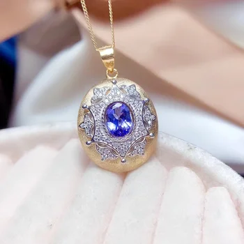 Новейший дизайн танзанитовой подвески Большого размера, синий драгоценный камень из стерлингового серебра 925 пробы, женское ожерелье, бесплатная доставка