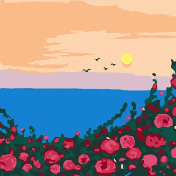 2986Ann-Тюльпан diy цифровая картина маслом, картина маслом, акриловая цветочная живопись, взрывная ручная пейзажная живопись