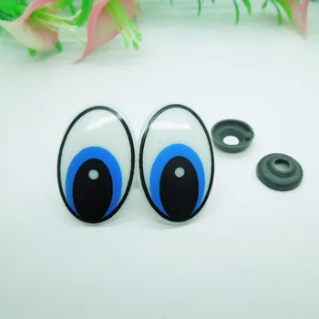 Овальные защитные глаза 30 * 20 мм/голубого цвета, пластиковые кукольные глаза, аксессуары ручной работы для изготовления кукол-медведей, кукол-животных - 100шт