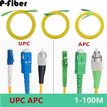 оптоволоконная перемычка длиной 1-100 м LC-SC-ST-FC UPC APC SM patchcord Симплексный удлинитель от квадрата до круга FTTH P-fiber optic