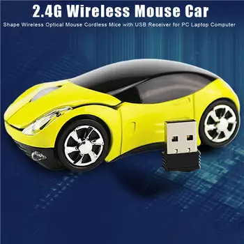 Беспроводная мышь в форме автомобиля 2 4G Беспроводная оптическая мышь Беспроводные мыши с USB-приемником для портативных ПК
