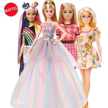 Оригинальная Кукла Mattel Barbie Fashionistas Музыкальная Звезда Со Светлыми Волосами Bjd с Аксессуарами, Игрушки для Девочек, Коллекция Развивающих Реквизитов